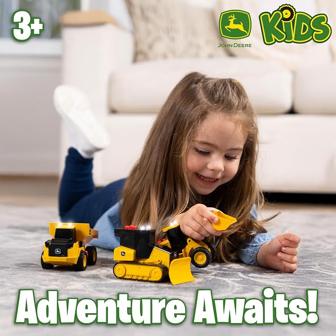 John Deere 3-Pack Realistic Set Lights and Sound 5" Farm Construction Vehicles