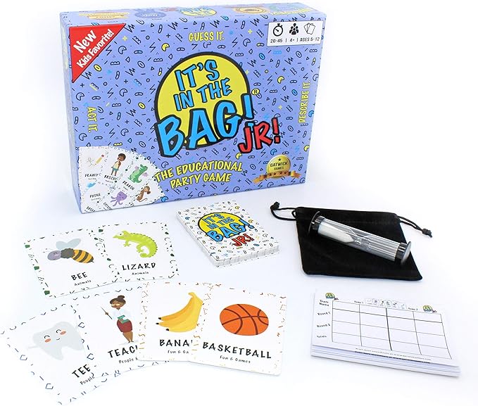 It's in The Bag! Jr. - A Charades Game for Kids and Family! - Interactive Picture Charades Board Games for Family Night, Board Games for Kids 4-6/6-8/8-12