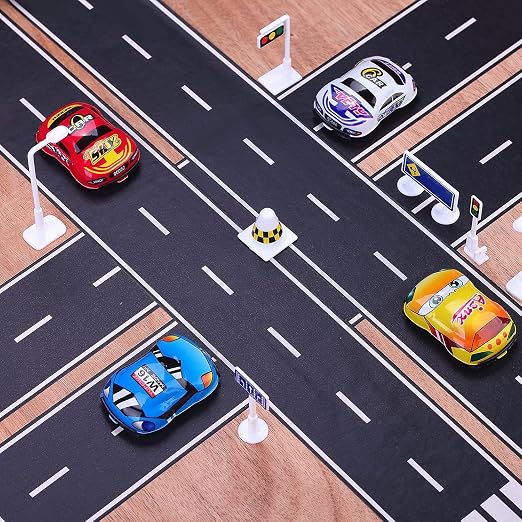 RECER Black Track Tape,Toy Car Tape Track for Kids,Race Cars Decorations for Kids Birthday Party (1 Roll, 4" x 33')