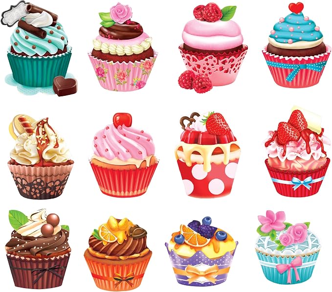 RoseArt - 12 Mini-Shaped - Cupcakes II - 500 Piece Jigsaw Puzzles for Kids and Adults
