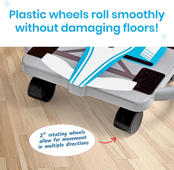 hand2mind Blue Speedway Racer Scooter Board, Floor Scooter Board, Gross Motor Toys, Kids Exercise & Physical Education Equipment, Playground Toys, Indoor Active Play, Toddler Outdoor Activities