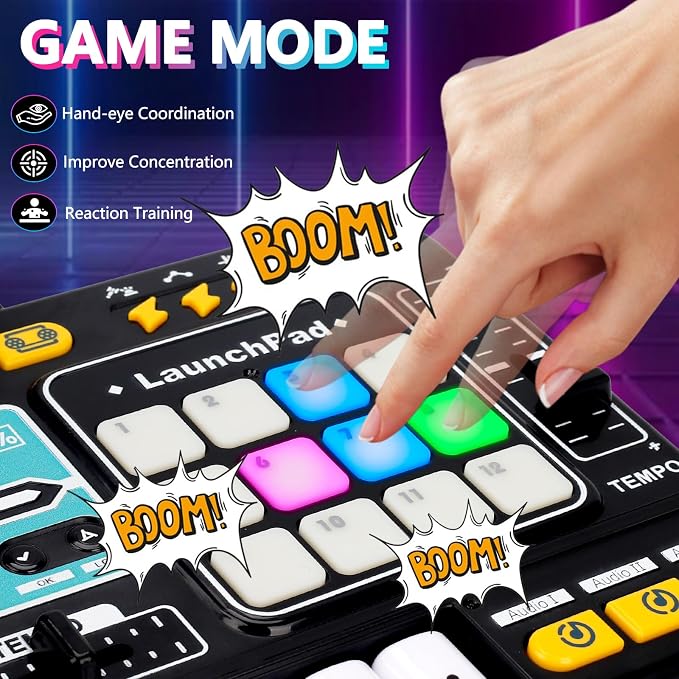 Tsomtto Kids DJ Mixer Controller Table Musical Toy for Kids, Birthday Gift Toys for 4 5 6 7 Year Old Boy Girl