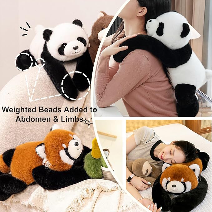 11.8 inch Panda Weighted Stuffed Animals, Weighted Panda Plush Animal, Cute Soft Plush Toy Pillow Hugging Plushie Gifts for Kids Adults