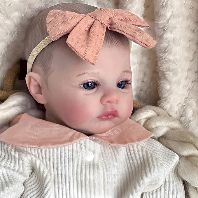 FOCKOF Realistic Reborn Baby Dolls - 18 Inch Real Life Baby Doll Girl Lifelike with Accessories for 3+ Years Old (White)
