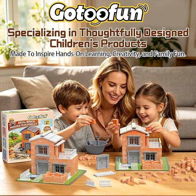 Mini House Building Kit for Kids Ages 8+, Tiny House Building Toy with Real Mini Bricks, STEM DIY Construction Set, Garden Villa Architecture Craft Gift for Boys and Girls