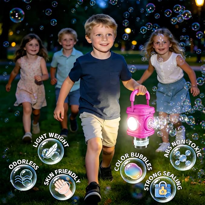 Bubble Machine for Kids, Remote Control Street Lamp Bubble Machine with Lights, Automatic Standing Bubble Tower, Outdoor Bubble Torch Toys for Wedding Summer Bubble Maker for Kids Ages 3 4 5 6 7 8 9