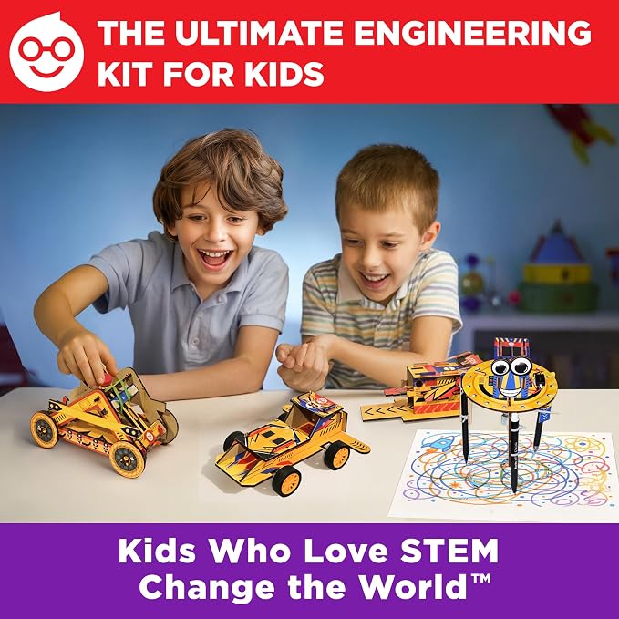Doctor Jupiter Ultimate Engineering Kit for Kids Ages 8+ | Build Your Own Catapult, Race Car & Scribbling Robot | Birthday Gift Ideas for Boys & Girls 8-9-10-11-12 Year Olds | STEM Kit,Educational Toy