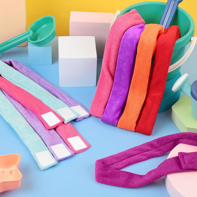 Hicarer 8 Pieces Chew Necklaces for Sensory Kids, Soft and Absorbent Terry Cloth Teething Chewy Necklace Absorbent Alternative to Chewing Clothing for Boys and Girls (Mixed Colors)