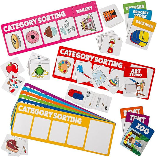 Fun Express Preschool Learning Activities Category Sorting Picture Cards 48 Piece Set - Matching Game for Toddlers 3-5 Years | Kindergarten Classroom Daycare Educational Sorting Toys for Kids 2-4