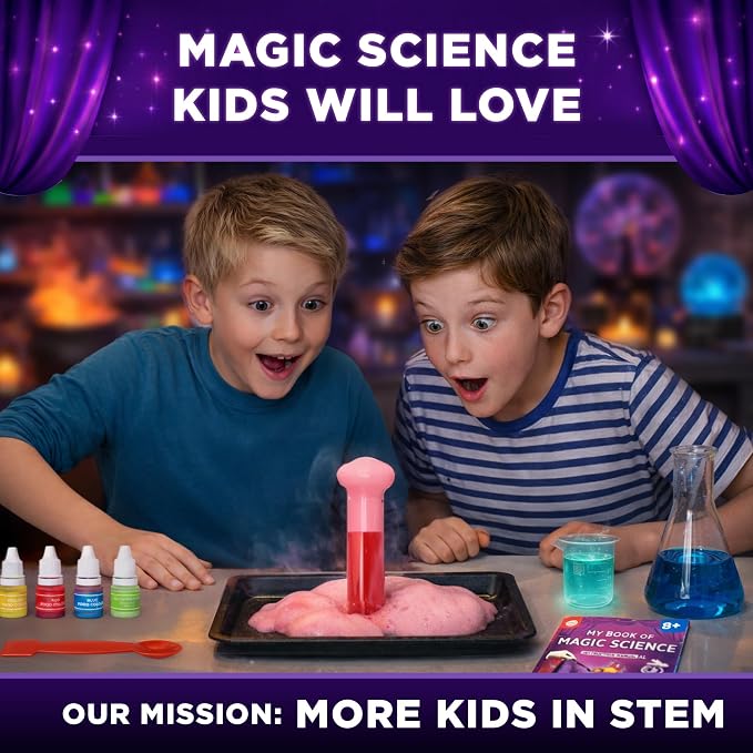 Doctor Jupiter Magic Science Kit, Chemistry Set for Kids Ages 8-10-12-14 | Birthday Gift Ideas for 8+ Boys and Girls | Toy STEM Kit with 10 Science Experiments, Magic Tricks