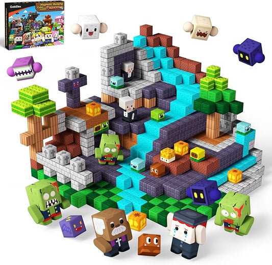 GobiDex 108PCS Magnetic Blocks & Figures Crew Playset, Build Weird Monster MagWonder with STEM Building Toys, Pretend Play Montessori Gift for Boys and Girls 3+ Years Old