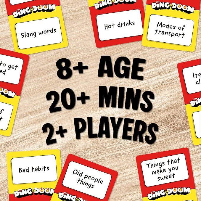 Lucky Egg Ding Or Doom – Fast-Paced Buzzer Party Game for Kids, Teens & Adults – Quick Thinking Category Game with 200 Prompts – Fun Family & Party Game Night Game for 2+ Players (Ages 12+)