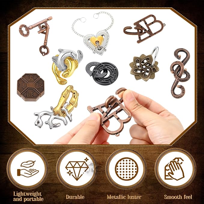 48 Pcs 3D Metal Puzzles Difficult Metal Brain Assortment for Adults Highly Hard Brain Iq Logic Test Disentanglement for Mind Challenge(Vivid Style)