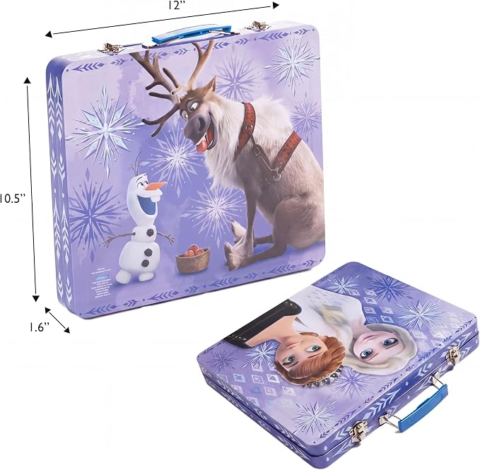 Innovative Designs Disney Frozen 2 Kids Deluxe Activity Set with Carrying Tin, Coloring Sheets, Tattoos, Stickers, & Art Supplies