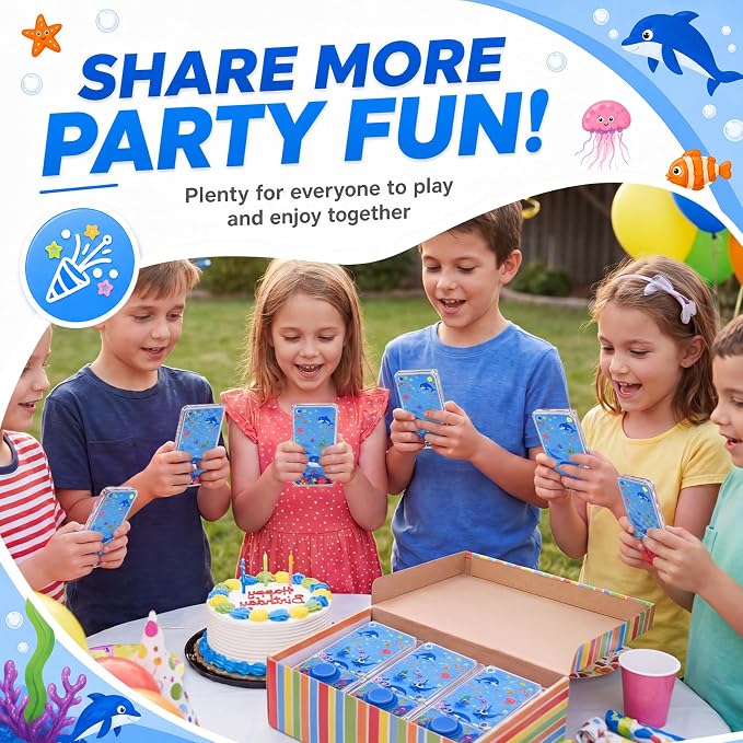 12 Pcs Under the Sea Party Favors for Kids Handheld Water Games Water Ring Toss Toys, Ocean Birthday Goodie Bags Stuffers Return Gifts Classroom Prize Rewards Bulk