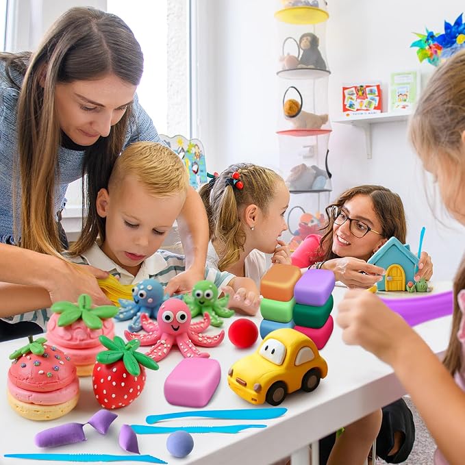 YOPINSAND Air Dry Clay 115 Colors, Modeling Clay for Kids, DIY Molding Magic Toy with Tools, Gift for Kids Boys Girls