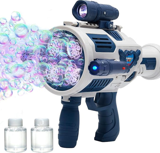 Bubble Gun with Upgraded 4 Fan Drives,32 Holes Bubble Machine Gun for Kids Toddlers Adults, Automatic Bubble Blower for Summer Outdoor Party Birthday Wedding Toys