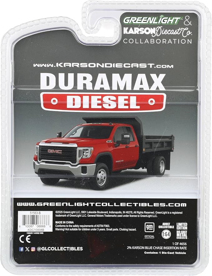 1/64 2022 GMC Sierra 3500HD with Dump Bed Cardinal Red Diecast Exclusive 51563-B