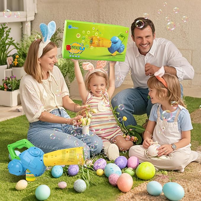 Duckura Bubble Leaf Blower, Outdoor Bubble Machine for Kids Ages 3+ | Ages 3+, Outdoor Summer Play, Easter Birthday Gift for Boys Girls, Party Favor, 3 Bubble Solutions ,