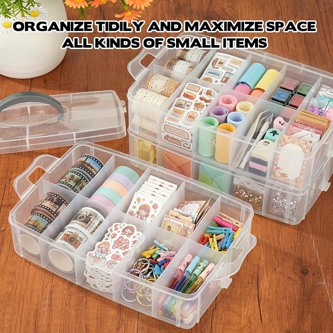 3-Tier 1/64 Scale Toy Car Storage Case with Carrying Handle Portable Transparent Storage Case Compatible with Matchbox Car Hot Wheels 30 Transparent Compartments Organizer for 30 Toy Cars