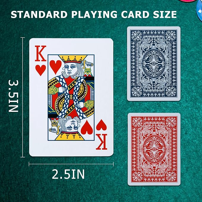 FURWEY Playing Cards 12 Pack,Standard Index,Red and Blue Backs,Large Digital Printing is Easy to Read,Blackjack，Euchre, Canasta Card Game, Poker Cards（Red/Blue）