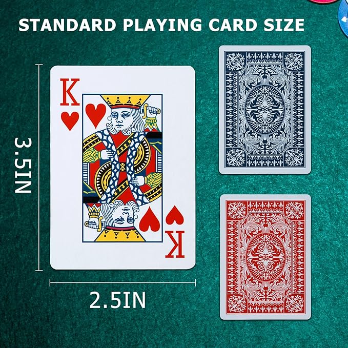 FURWEY Playing Cards 48 Pack,Standard Index,Red and Blue Backs,Large Digital Printing is Easy to Read,Blackjack，Euchre, Canasta Card Game, Poker Cards（Red/Blue）