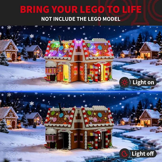 BRIKSMAX 2.0 Light Kit Compatible with Lego Festive Gingerbread House 40809 Building Sets- LED Lighting Kits (Accessories Only), Cable-Hiding Tech for Display, Gifts & Collectors