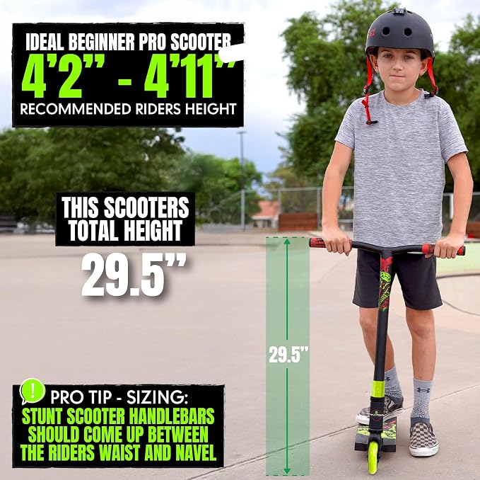 Pro Stunt Trick Scooter for Kids Ages 5-12 – Lightweight Durable Freestyle Kick Scooter for Skatepark and Street – Easy Assembly – Madd Gear MG2