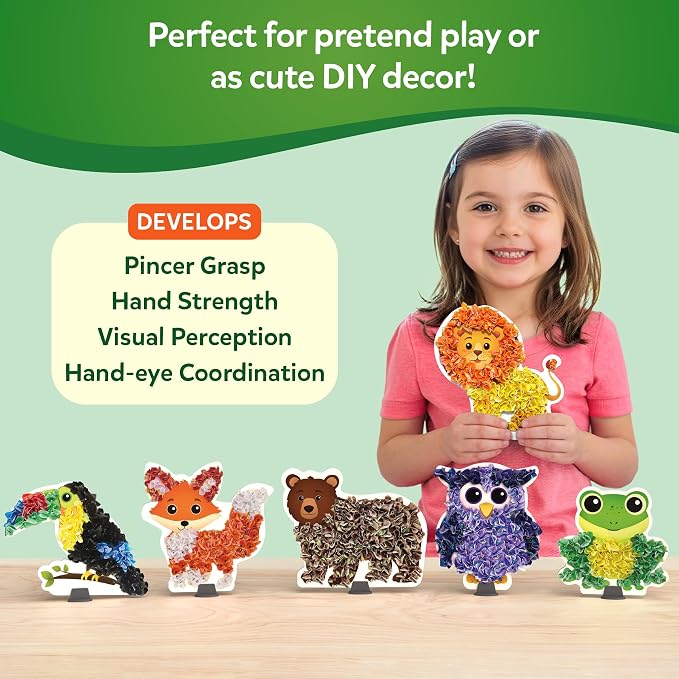 Skillmatics Poke-in Art – Animals, Mess-Free DIY Wood Craft Kit for Kids, Creative Fine Motor Activity, Pretend Play & Room Decor, Gift for Girls & Boys Ages 4, 5, 6, 7, 8, 9