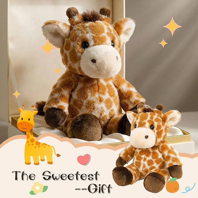 Stuffed Animal Plush Toy Soft Plushie Cuddly Giraffe Cute Plush Toy for Kids Toddlers Boys Girls Birthday Christmas Nursery Decor Party Favors