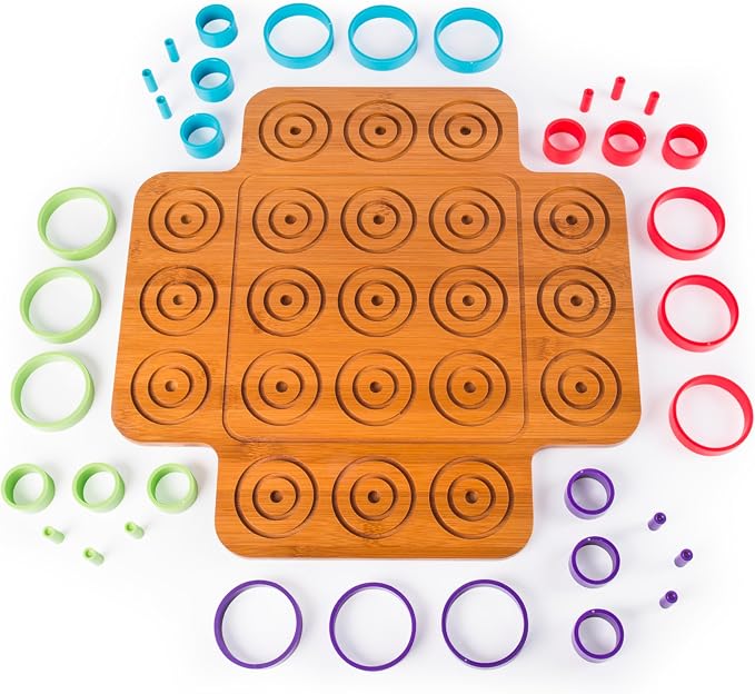 Spin Master Games, Otrio Wood Strategy Game, Interactive Puzzle Game, STEM Activity, 2 Players, for Ages 8 &Up