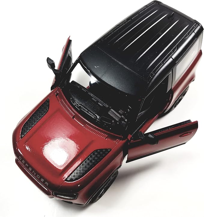 KiNSMART - Land Rover Defender 90 1:36 Scale 5" Die Cast Metal Model Toy SUV (Candy Apple Red)