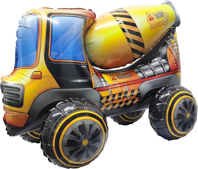 Construction Balloon Standing Mixer Truck Vehicle Birthday Foil Balloon | For Construction Vehicle Transportation Birthday Theme Party Baby Shower Decoration Supplies