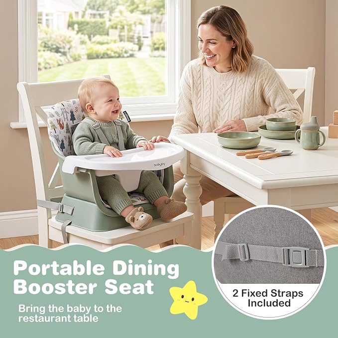 BABY JOY 16 in 1 High Chair, Convertible Baby Highchair for Babies and Toddlers with Activity Center, Booster Seat, Building Block Table, Toddler Chair with Safety Harness, Removable Tray (Green)