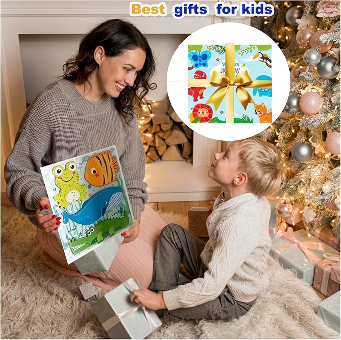 Montessori Wooden Toddler Puzzles, Educational Gift Jigsaw Puzzle for Toddlers 1-3 Year Old,Learning Toys for Ages 2-4 Boys Girls Kids