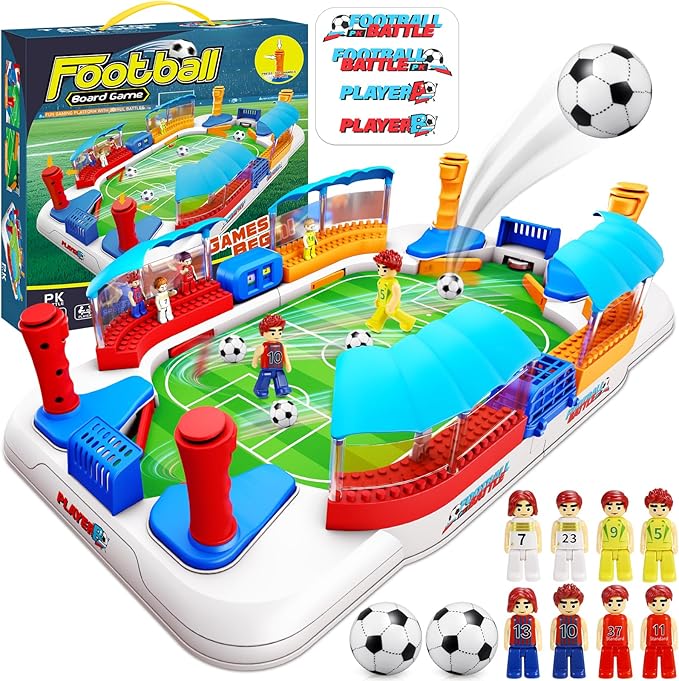 Mini Foosball Table Game Soccer Toys for Kids Ages 3 4 5 6 7 8-12 – Portable Soccer Board Game, Interactive Tabletop Sports Toy, for Boys Girls for Indoor Family Party, Playroom
