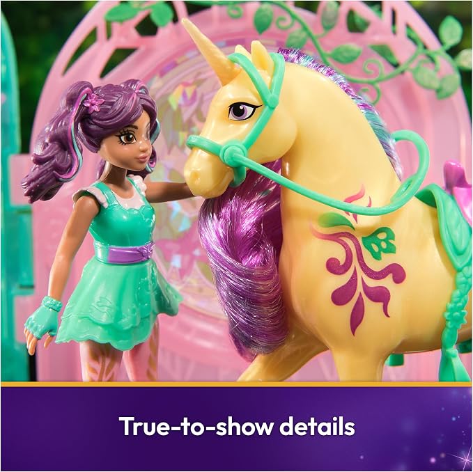 Unicorn Academy, Ava Doll & Color-Change Leaf Stall Playset with 15 Accessories, Dolls & Unicorn Toys for Girls Ages 4 and up