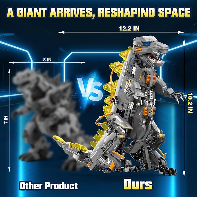 ADUSRIZ Dinasour Toys for Kids Building Set, 935 PCS App & Remote Control Robotics Kit, 5-in-1 Tyrannosaurus/Triceratop/Crocodile/Robot/Monster STEM Toys for Boys Girls Age 6 7 8 9 10 11 12+ Year Old