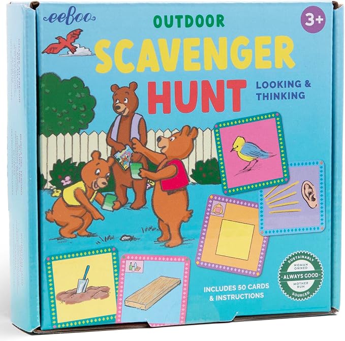 eeBoo Scavenger Hunt Outdoors Game, 50 Cards, Ages 3+
