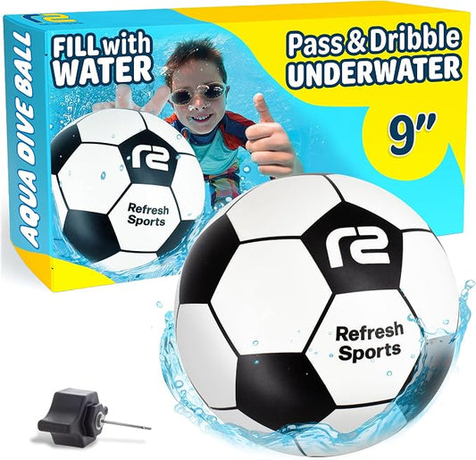 Aqua Dive Soccer Ball – Fun Underwater Pool Toy for Ages 8-12 – Outdoor Ball Game for Kids – Kick, Pass, or Catch – Ideal Water Toys for Summer Pool Parties & Beach Games - Fun Gift For Boys & Girls