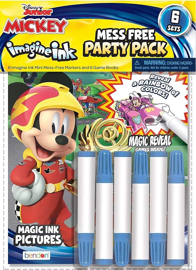Disney Minnie Mouse and Mickey Mouse Imagine Ink Coloring Book Set for Girls Boys ~ 12 Pack No Mess Coloring Books with Minnie Stickers (Minnie Mouse Mickey Mouse Party Favors Bundle)
