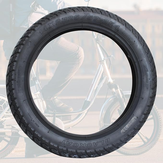 Libereco 2 Pack Electrc Bike Tire 14x2.125 (57-254 for 10" Rim) with 2 Bent Valve Tubes 3 Tire Levers Anti-Slip Folding E-Bike Tire, Kids Bike Tire
