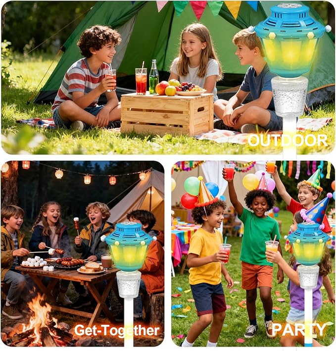 BBnote Street Lamp Bubble Machine with Light, Rechargeable Outdoor Summer Bubbles Toys for Kids & Adults, Bubble Blower and Wand Toy, Birthday Christmas Party Gifts for Toddlers Teens Blue