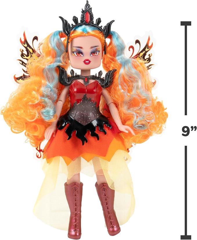 Royale High 9” Fashion Doll - Emberlynn the Fire Fairy, Series 2 - Fairy Journal, Comb, and Virtual Item Code Included - Ages 5+