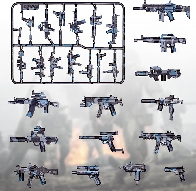 56 Pcs Toy Soldiers Figures, German Camouflage Weapons, Army Battle Toy Set, Weapons Pack Military Accessories Kits, Toys Building Blocks Compatible with Major Brand, 3 Years Old and up