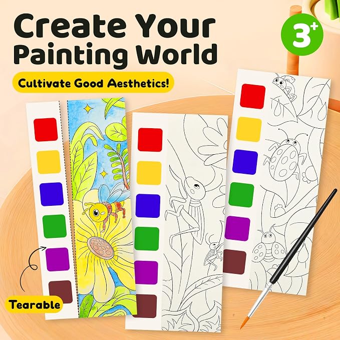 Water Coloring Book,Paint with Water Books for Kids Ages 3-5,Watercolor Painting Book for Toddlers 4-6,Creative Arts and Crafts & Airplane Travel Essentials for Boys Girls