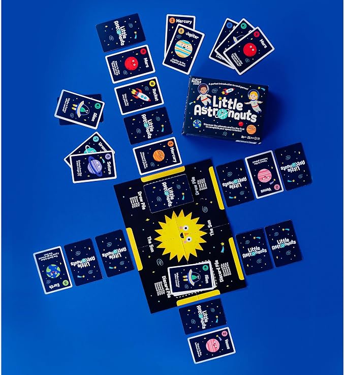 Professor Puzzle: Little Astronauts - Space Mission Card Game, Discover Planets, Facts Poster, Number Skills, Ideal Starter Game, Kids 4+, 2-5 Players
