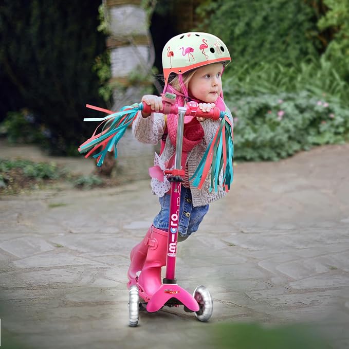 Micro Kickboard | Mini Foldable LED Kids Scooter for Ages 2-5 | Children up to 110 lbs | 3 Wheel Lean-to-Steer Design | Adjustable T Bar | Smooth Ride, Motion-Activated PU LED Wheels | Swiss Design
