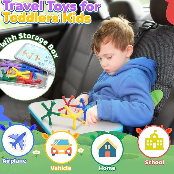 Magnetic Travel Toys for Toddlers Kids, Fidget Toys Airplane Car Travel Activities Essential,Road Trip ‌Sensory Toy Magnet People Men, Toys for 3 4 5 6 7 8 Year Old - Giraffe Style