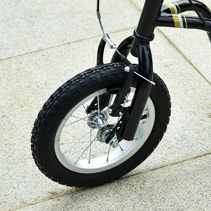 Aosom Kick Scooter with Dual Caliper Brakes, Big Wheels Kick Scooter for Ages 5+, 12-Inch Inflatable Front Wheel, Max Load 220lbs